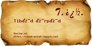 Tibád Árpád névjegykártya