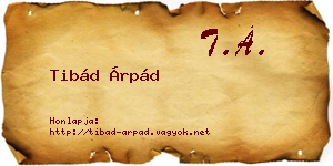 Tibád Árpád névjegykártya